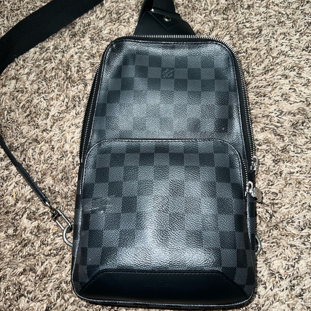Black Louis Vuitton Mens cross over bag